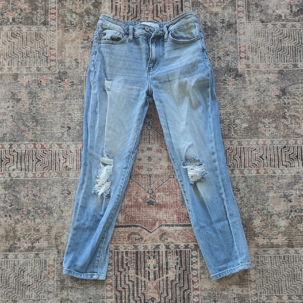 KanCan Light Blue Distressed Ankle Jeans